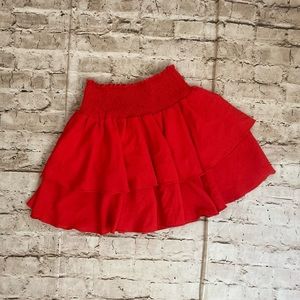 Polly Red ruffled mini skirt size 6